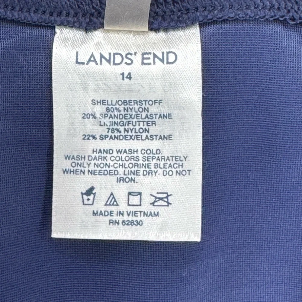 Lands' End 14 Blue Bikini Skirt Bottom